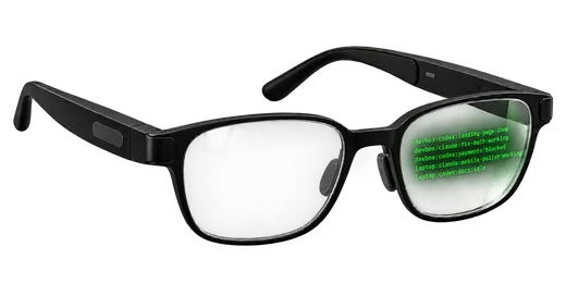 AR glasses with the real simulator’s green terminal list of generic Herden Spaces