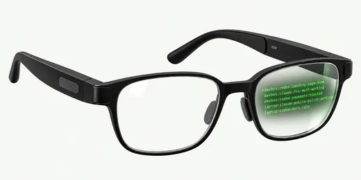 AR glasses with the real simulator’s green terminal list of generic Herden Spaces